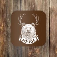 Bear Plus Deer Equals BEER  Coaster