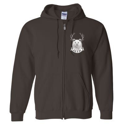 Bear Plus Deer Equals BEER  Full Zip Hoodie
