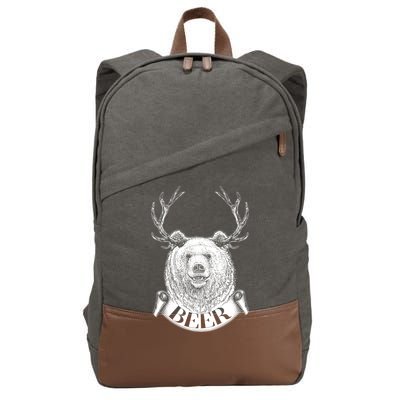 Bear Plus Deer Equals BEER  Cotton Canvas Backpack