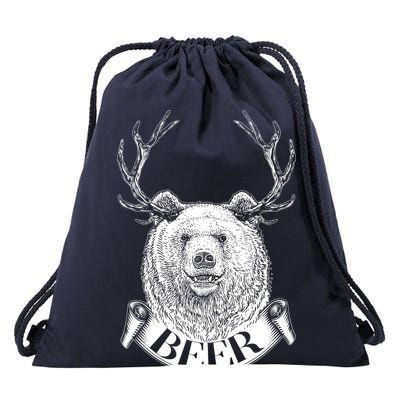 Bear Plus Deer Equals BEER  Drawstring Bag