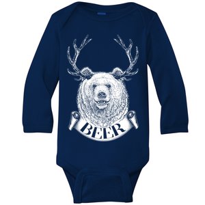 Bear Plus Deer Equals BEER  Baby Long Sleeve Bodysuit