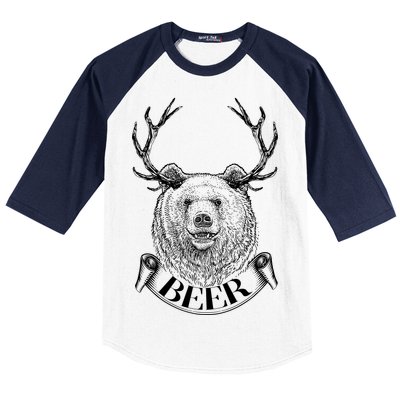 Bear Plus Deer Equals BEER  Baseball Sleeve Shirt