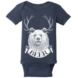 Bear Plus Deer Equals BEER  Baby Bodysuit