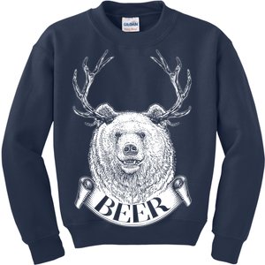 Bear Plus Deer Equals BEER  Kids Sweatshirt