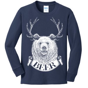 Bear Plus Deer Equals BEER  Kids Long Sleeve Shirt