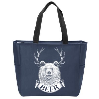 Bear Plus Deer Equals BEER  Zip Tote Bag