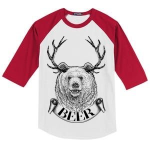 Bear Plus Deer Equals BEER  Kids Colorblock Raglan Jersey