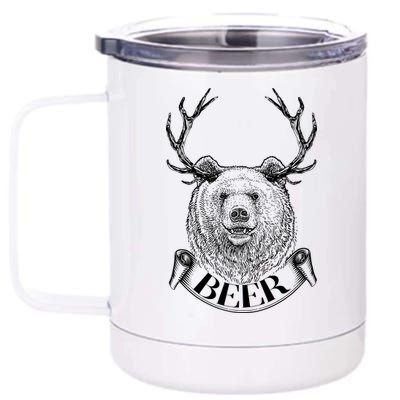 Bear Plus Deer Equals BEER  12 oz Stainless Steel Tumbler Cup