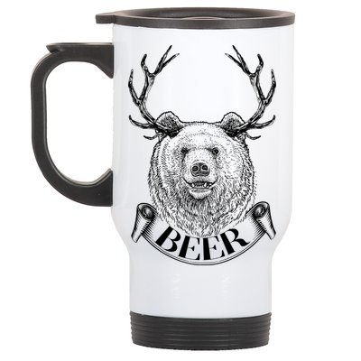 Bear Plus Deer Equals BEER  Stainless Steel Travel Mug