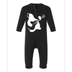 Bear Rocks Playing Guitar Infant Fleece One Piece