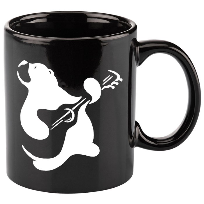 Bear Rocks Playing Guitar 11oz C Handle Ceramic Mug