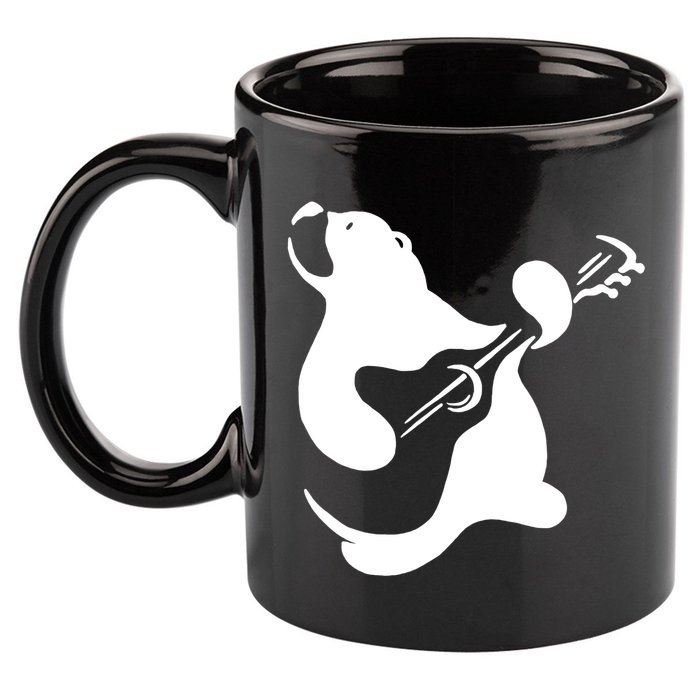 Bear Rocks Playing Guitar 11oz C Handle Ceramic Mug
