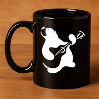 Bear Rocks Playing Guitar 11oz C Handle Ceramic Mug
