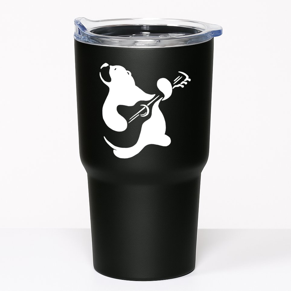 Bear Rocks Playing Guitar Tumbler