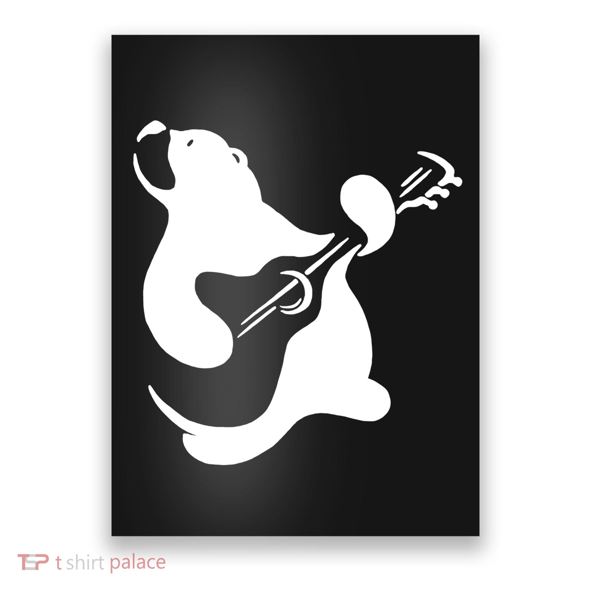 Bear Rocks Playing Guitar Poster
