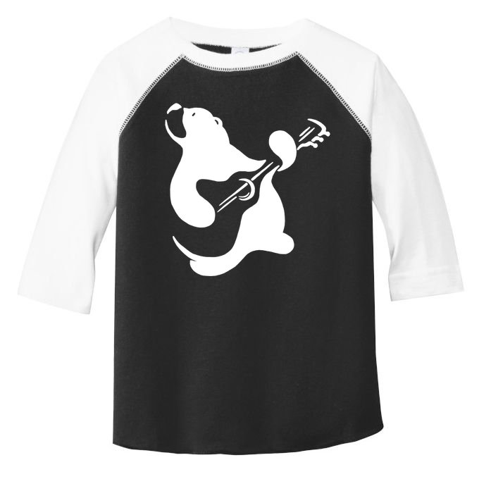 Bear Rocks Playing Guitar Toddler Fine Jersey T-Shirt