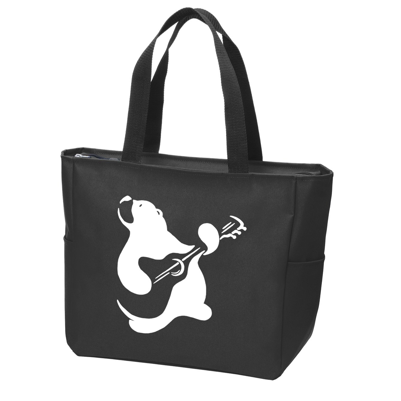 Bear Rocks Playing Guitar Zip Tote Bag