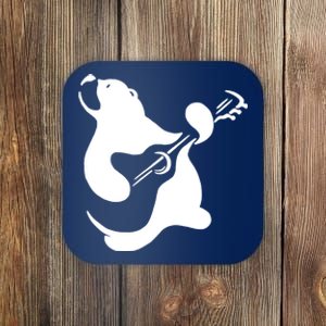 Bear Rocks Playing Guitar Coaster