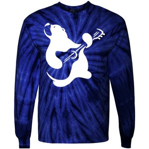 Bear Rocks Playing Guitar Tie-Dye Long Sleeve Shirt