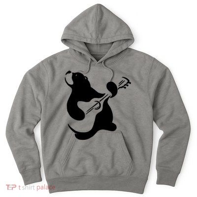 Bear Rocks Playing Guitar Hoodie