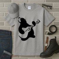 Bear Rocks Playing Guitar Tall T-Shirt