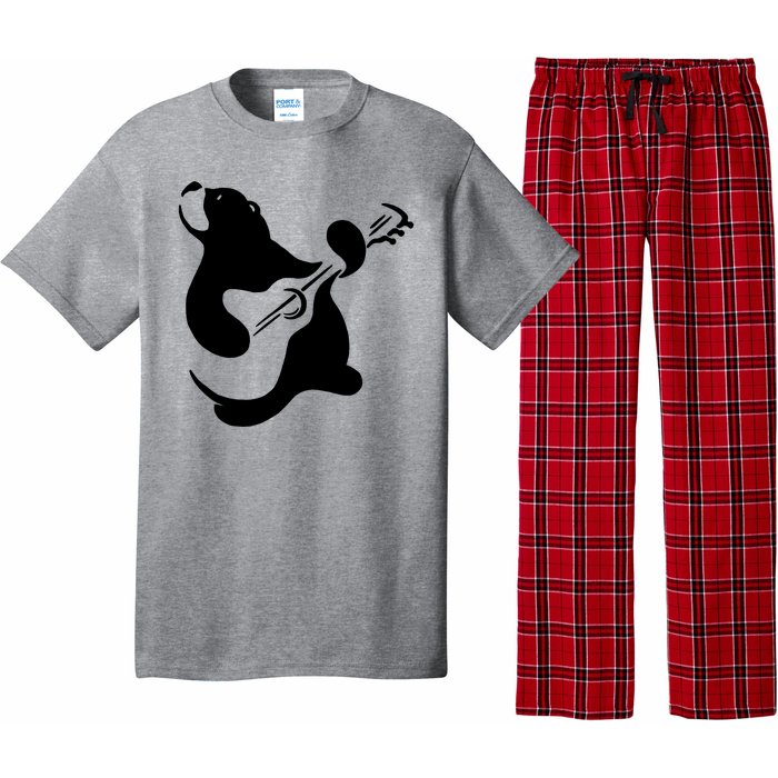 Bear Rocks Playing Guitar Pajama Set