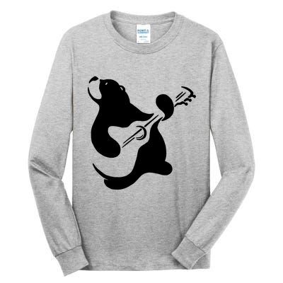 Bear Rocks Playing Guitar Tall Long Sleeve T-Shirt