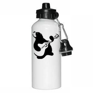 Bear Rocks Playing Guitar Aluminum Water Bottle