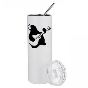 Bear Rocks Playing Guitar Stainless Steel Tumbler