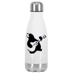 Bear Rocks Playing Guitar Stainless Steel Insulated Water Bottle