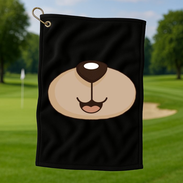 Bear Smiling Face Golf Towel