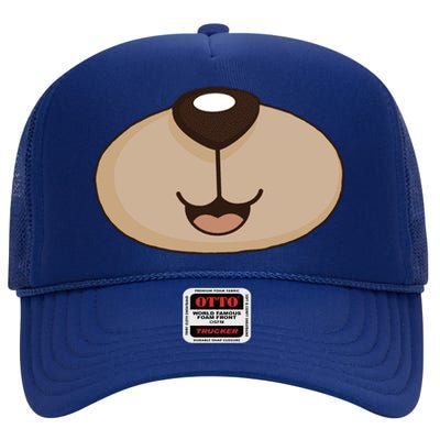 Bear Smiling Face High Crown Mesh Back Trucker Hat