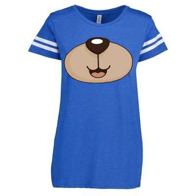 Bear Smiling Face Enza Ladies Jersey Football T-Shirt