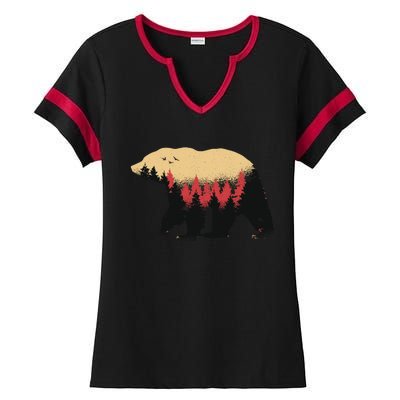 Bear Trees Ladies Halftime Notch Neck Tee