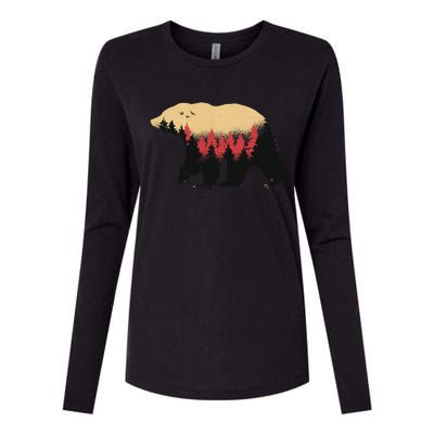 Bear Trees Womens Cotton Relaxed Long Sleeve T-Shirt