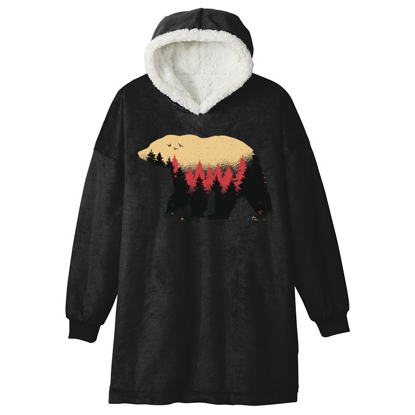 Bear Trees Hooded Wearable Blanket