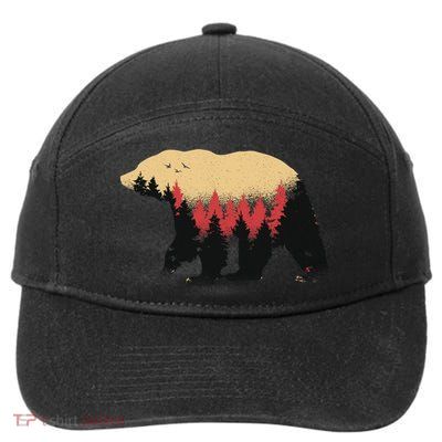 Bear Trees 7-Panel Snapback Hat