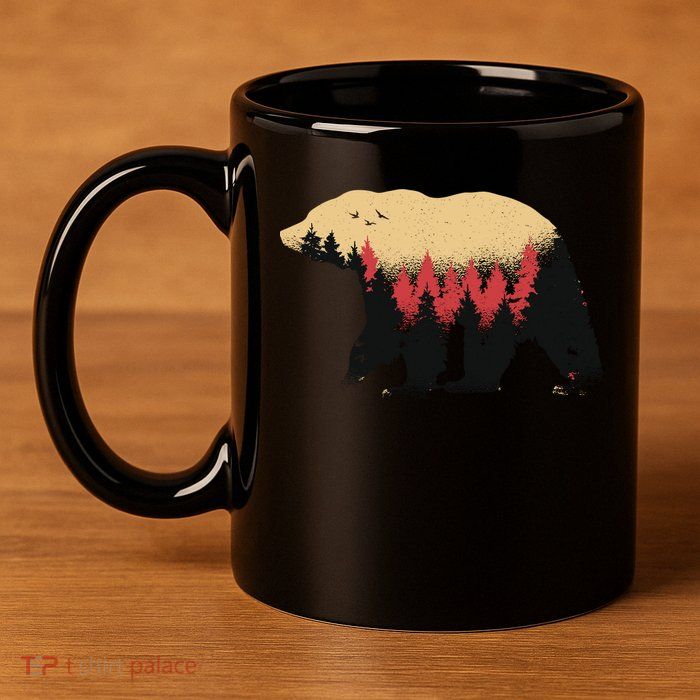 Bear Trees 11oz C Handle Ceramic Mug