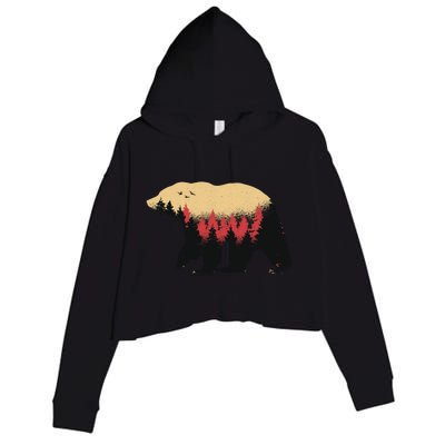 Bear Trees Crop Fleece Hoodie