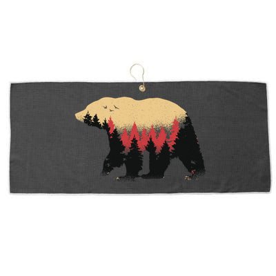 Bear Trees Large Microfiber Waffle Golf Towel