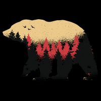 Bear Trees Cropped Pullover Crew