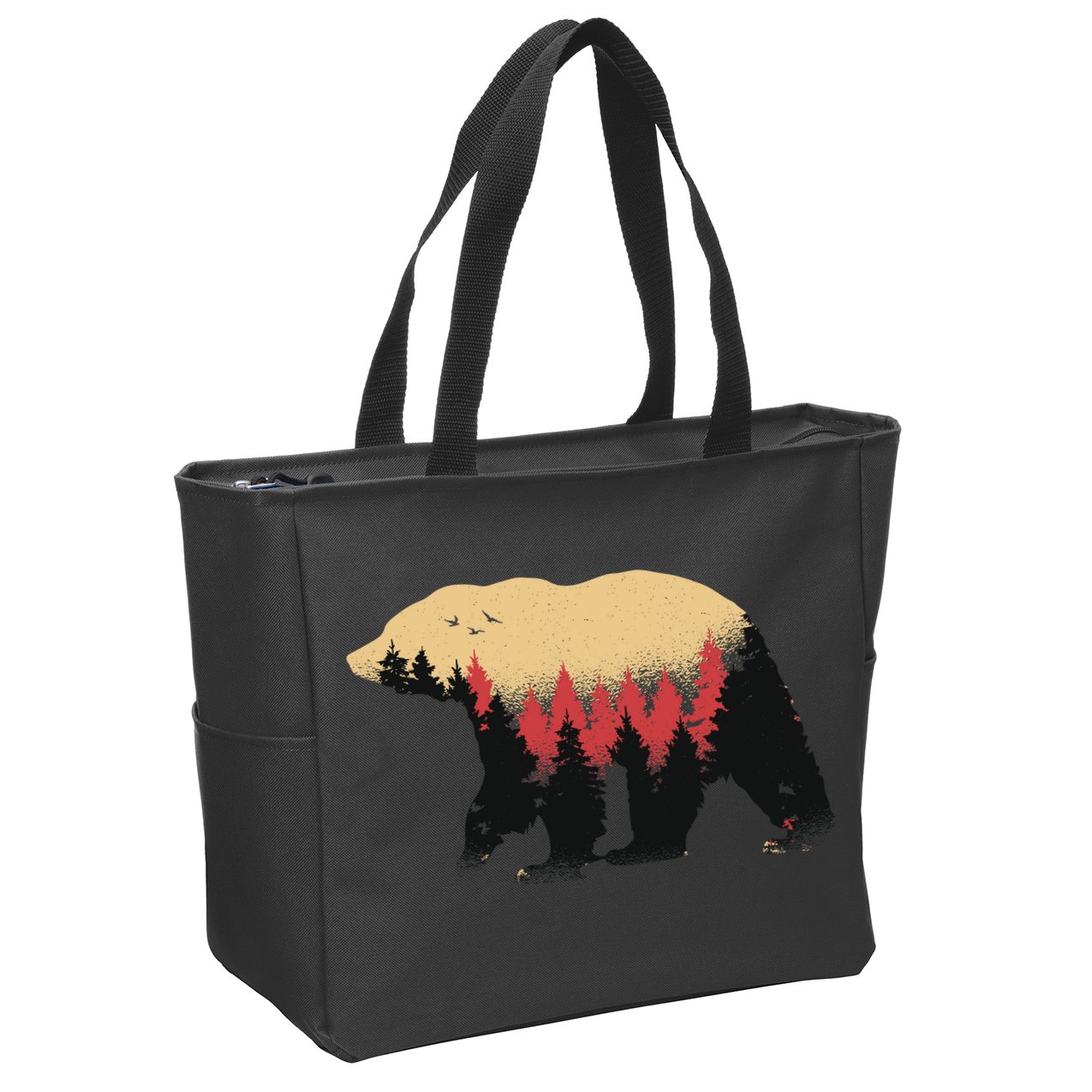 Bear Trees Zip Tote Bag