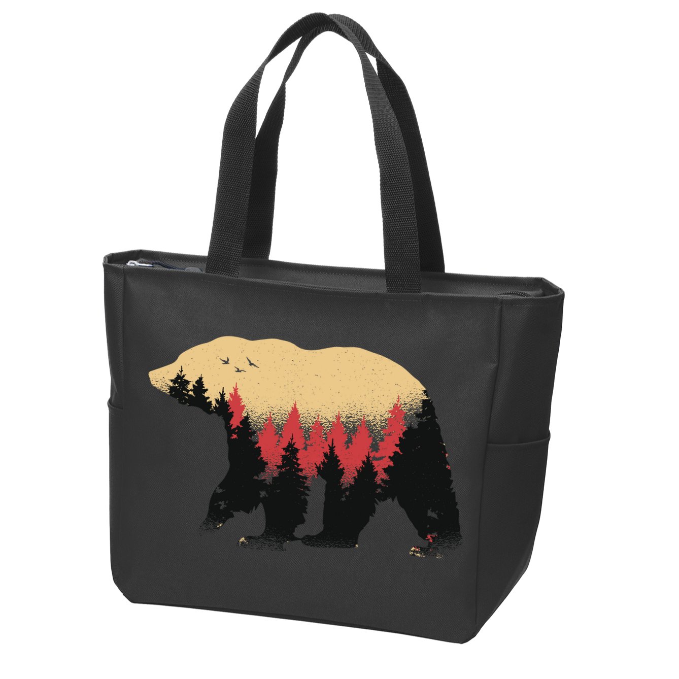 Bear Trees Zip Tote Bag