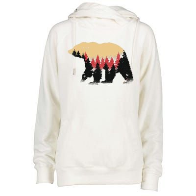 Bear Trees Womens Funnel Neck Pullover Hood