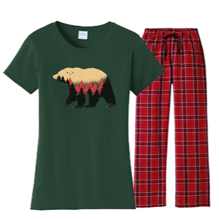 Bear Trees Women's Flannel Pajama Set