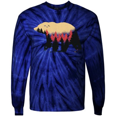 Bear Trees Tie-Dye Long Sleeve Shirt