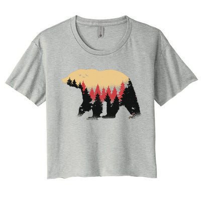 Bear Trees Women's Crop Top Tee