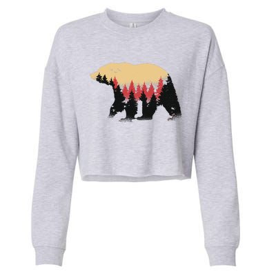 Bear Trees Cropped Pullover Crew