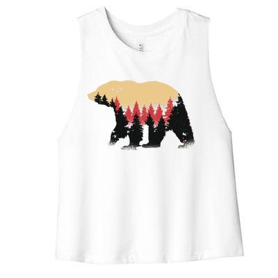 Bear Trees Women's Racerback Cropped Tank