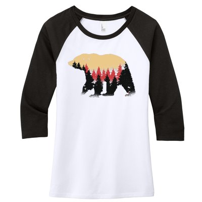 Bear Trees Women's Tri-Blend 3/4-Sleeve Raglan Shirt